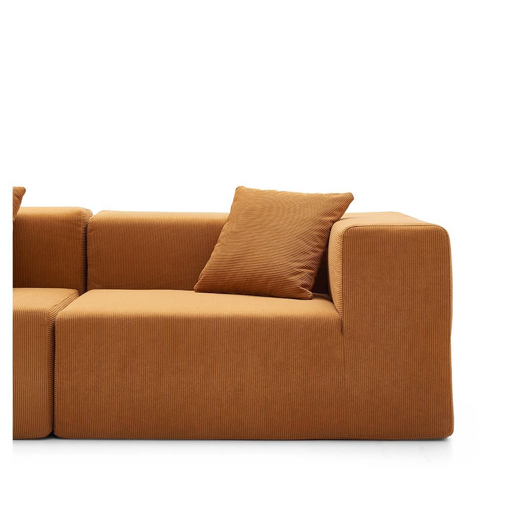 LIIDO three-seater sofa in amber — fabric detail